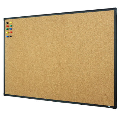 Lockways Bulletin Cork Board - 3 x 2 Notice Board 36 x 24, Ultra-Slim Black Aluminium Frame U12118782609 for Home, School & Office (Set Including 10 Push Pins) (36 x 24", Black)