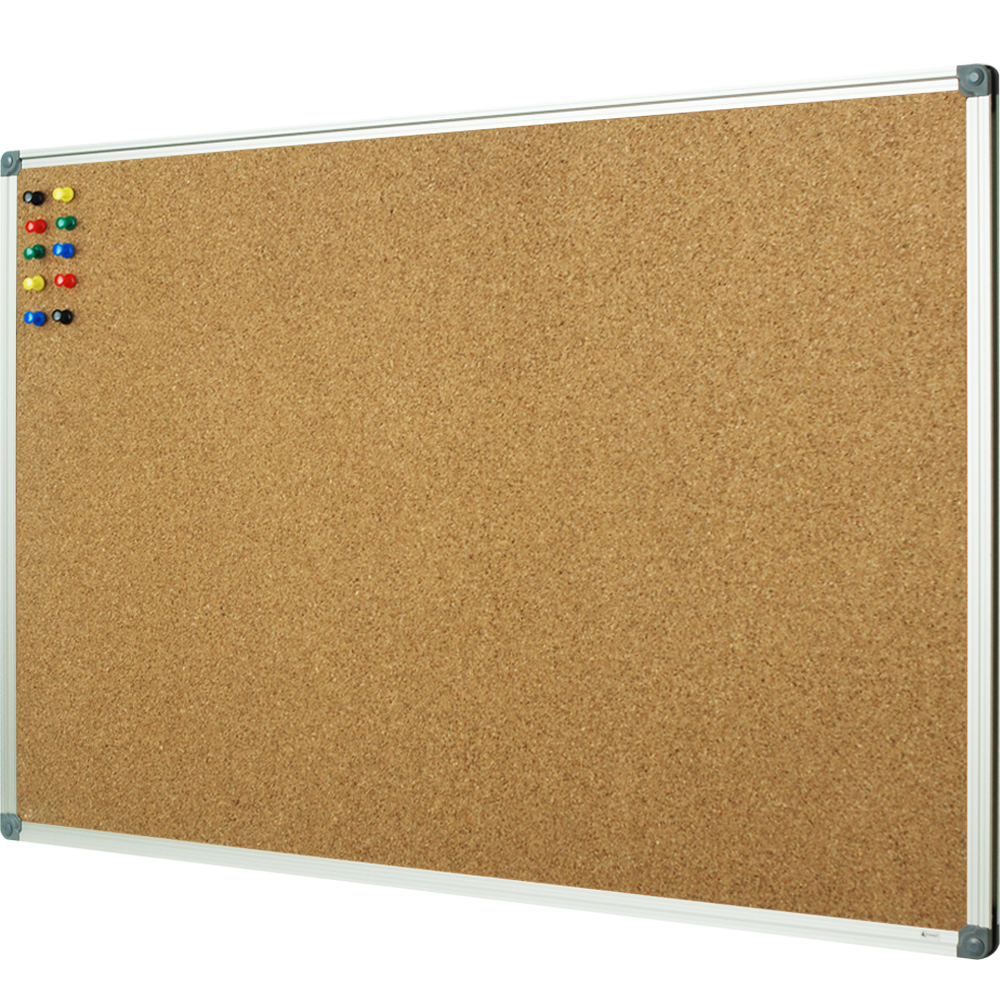 Lockways Corkboard Bulletin Board - Double Sided Cork Board 48 x 36 Notice Message Board 4 x 3 - Silver Aluminium Frame U12118762709 for Home, School & Office (Set Including 10 Push Pins)(36 X 48")