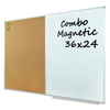 Lockways Dry Erase Board & Cork Bulletin Board Combination - 36 x 24 Inch Magnetic Whiteboard & Corkboard, 3 x 2 Feet, Ultra-Slim Silver Aluminium Frame (36''x 24'', Sliver)